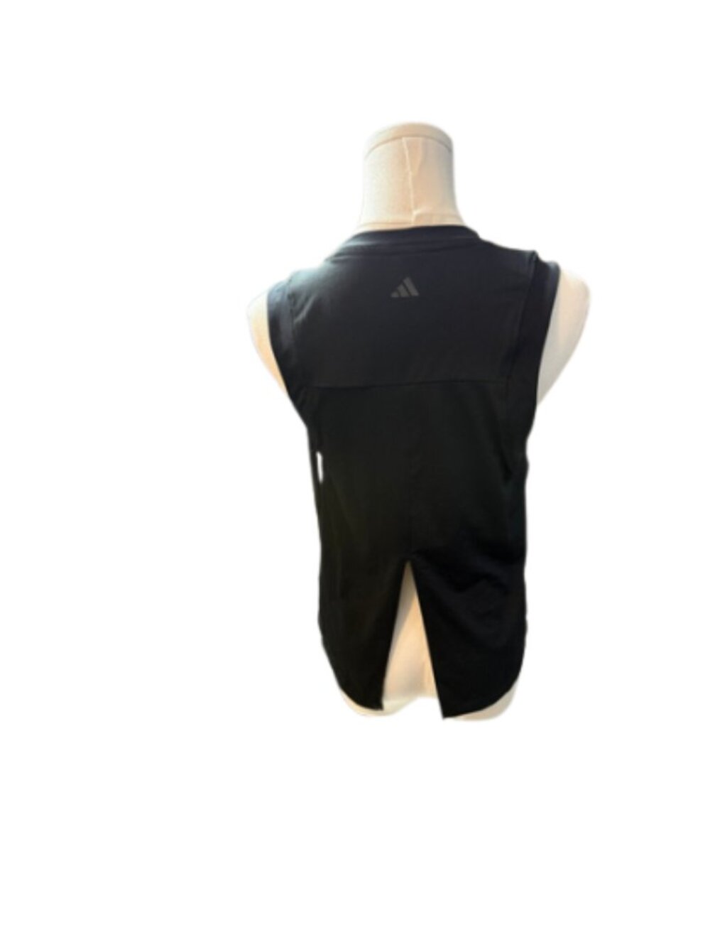 Adidas Studio Yoga Tank Black XS NWT Open Back Slit Athletic Top - Picture 7 of 8